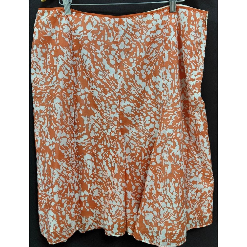Talbots Woman Petites Orange White Skirt Floral Women Size 16X